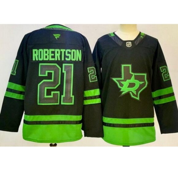 Mens Jason Robertson Black Stitched Jersey